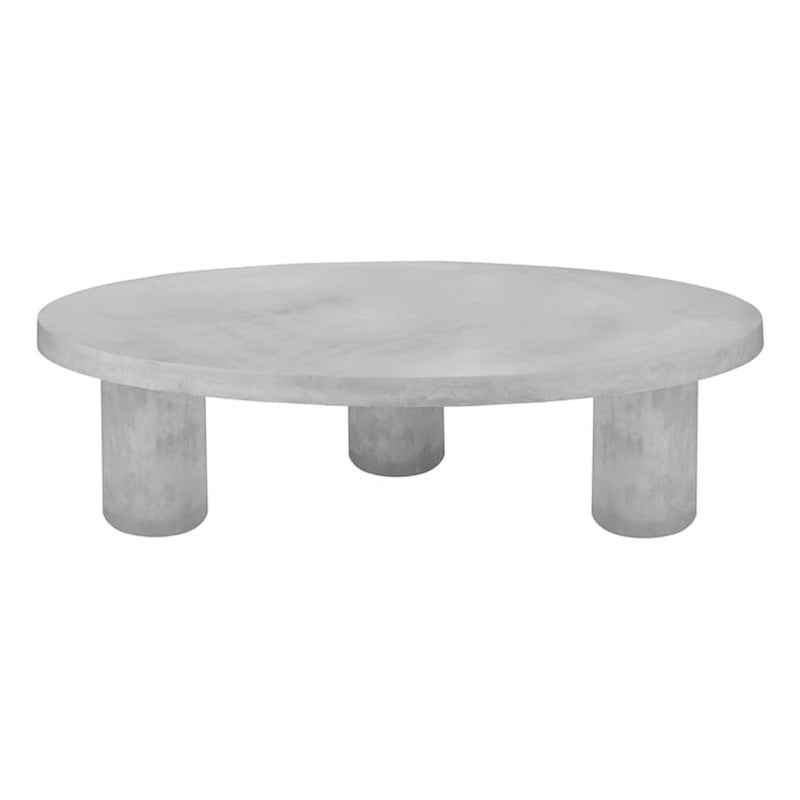 Nat Round Coffee Table Large In Light Gray Concrete