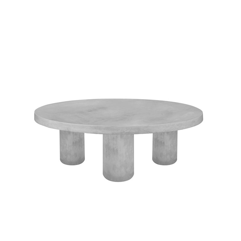 Nat Round Coffee Table Medium In Light Gray Concrete