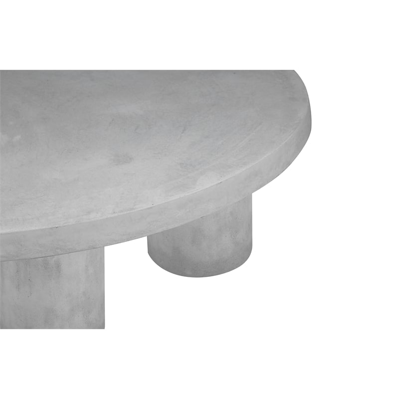 Nat Round Coffee Table Small In Light Gray Concrete