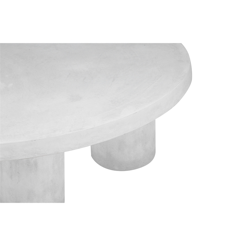 Nat Round Coffee Table Small In Ivory Concrete