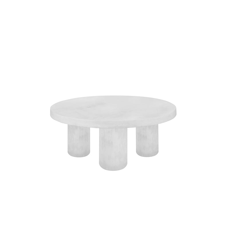 Nat Round Coffee Table Small In Ivory Concrete
