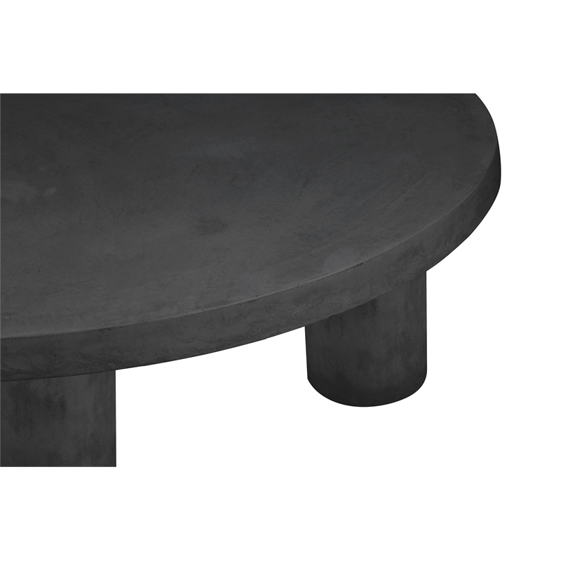 Nat Round Coffee Table Large In Black Concrete