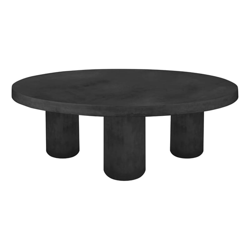 Nat Round Coffee Table Large In Black Concrete