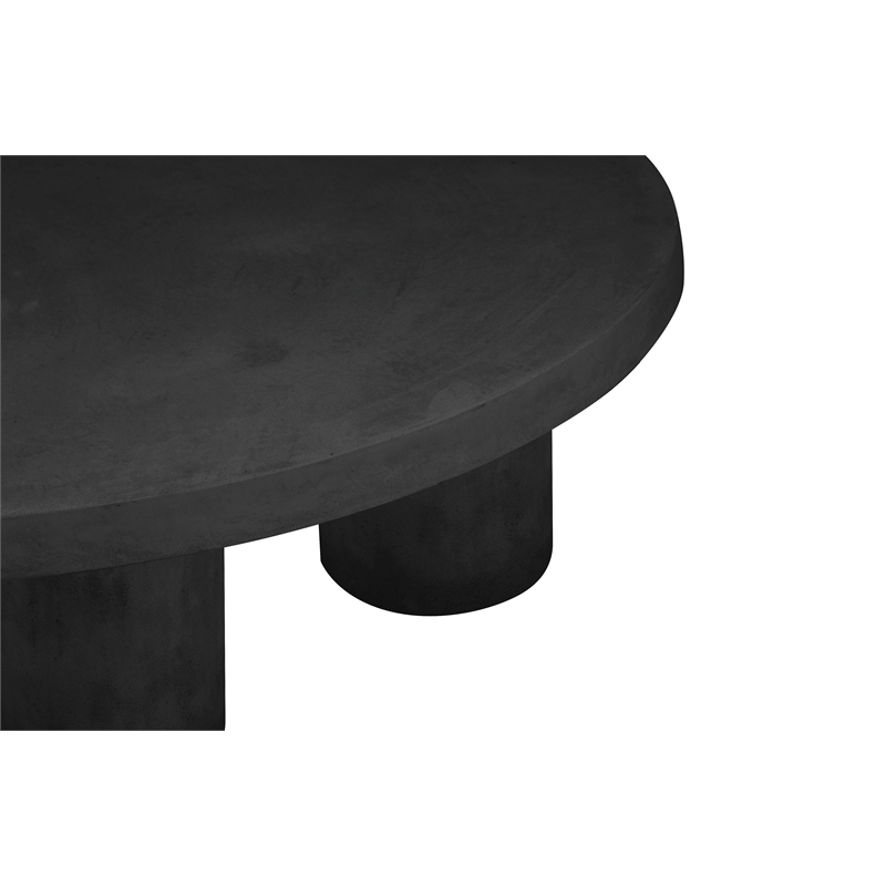 Nat Round Coffee Table Medium In Black Concrete