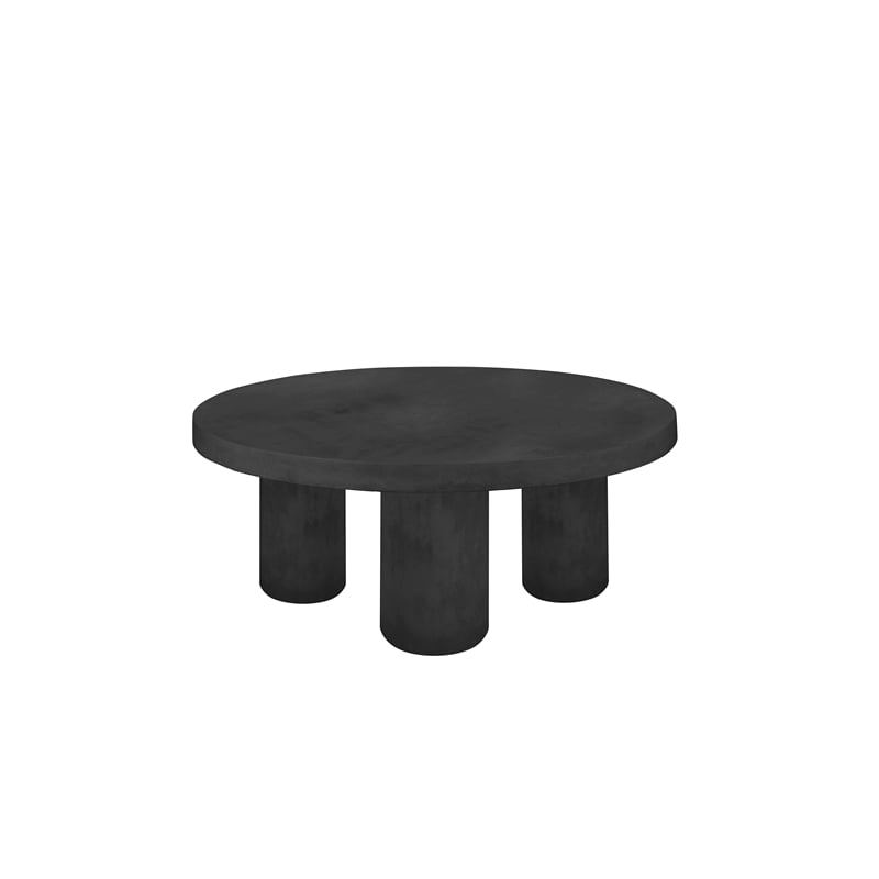 Nat Round Coffee Table Medium In Black Concrete
