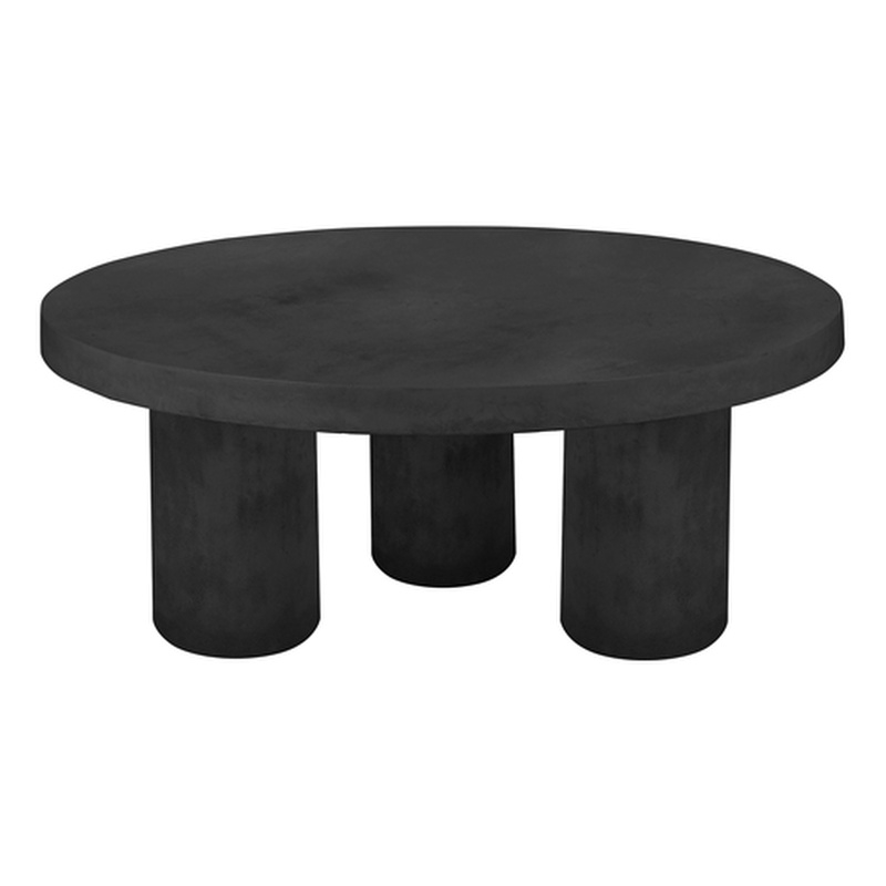 Nat Round Coffee Table Medium In Black Concrete