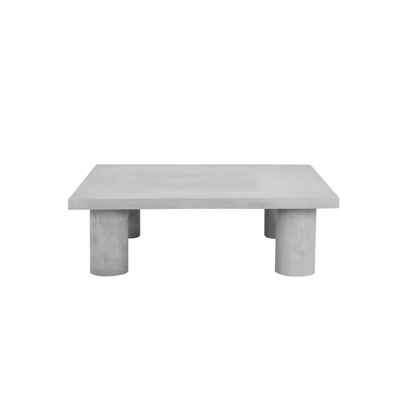 Nat Square Coffee Table Large In Light Gray Concrete