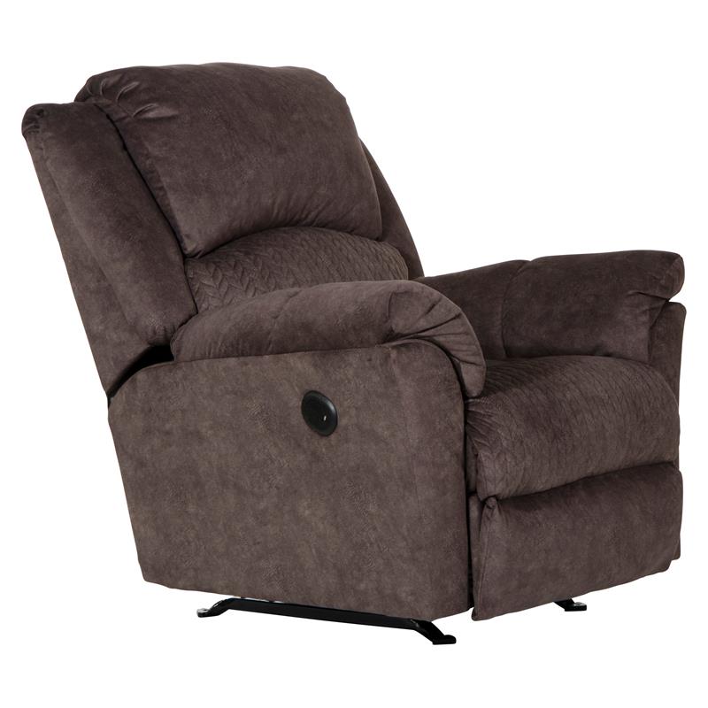Macon Power Rocker Recliner in Chocolate Brown Polyester Fabric