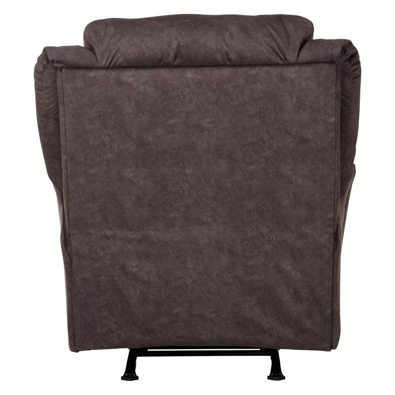 Macon Power Rocker Recliner in Chocolate Brown Polyester Fabric