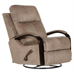 thomas swivel glider recliner in portabella brown polyester fabric