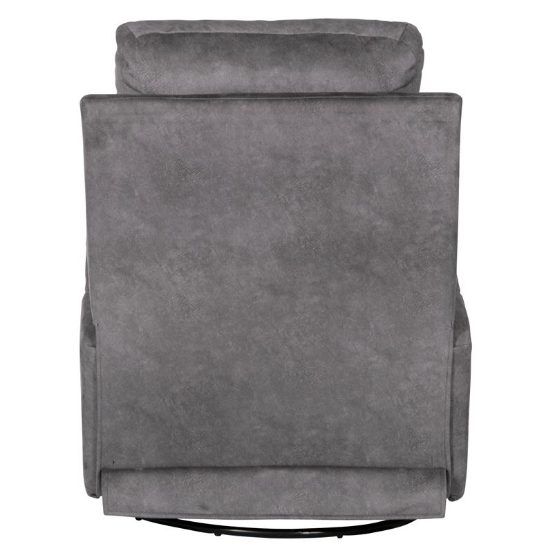 thomas swivel glider recliner in graphite gray polyester fabric