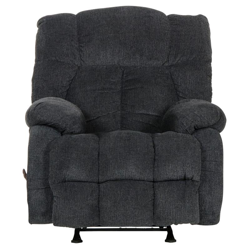 Brock Rocker Recliner in Slate Gray Polyester Chenile Fabric