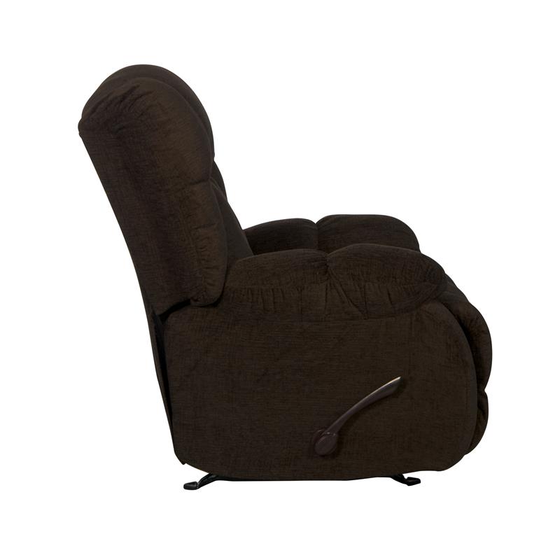 Brock Rocker Recliner in Chocolate Brown Polyester Chenile Fabric