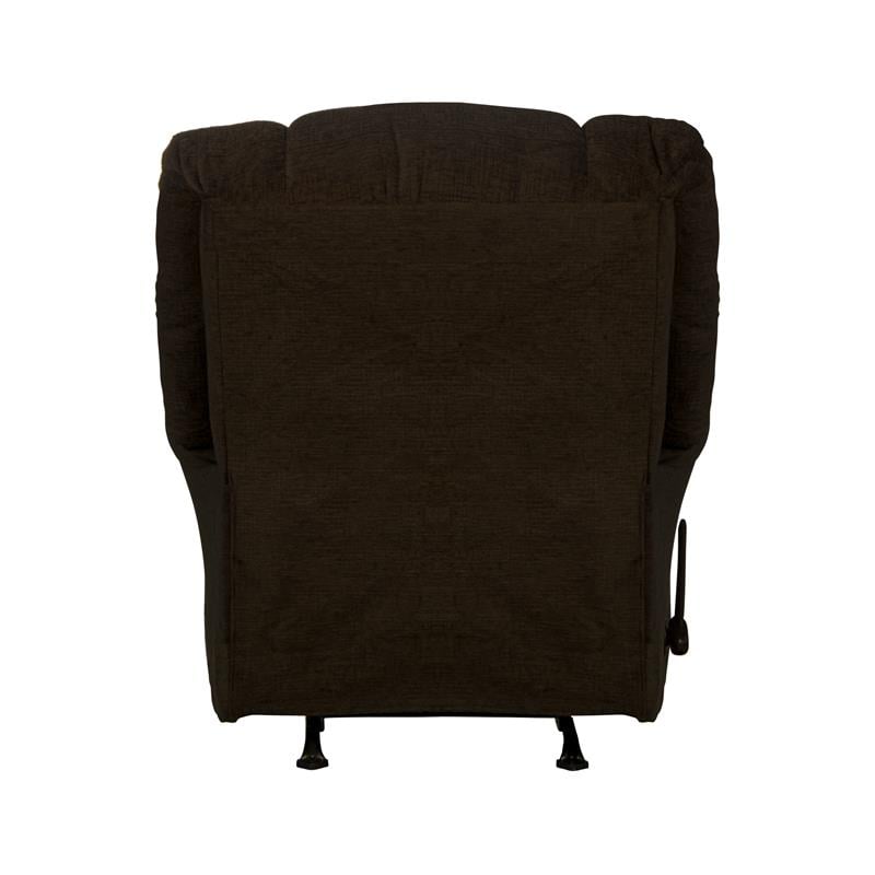 Brock Rocker Recliner in Chocolate Brown Polyester Chenile Fabric