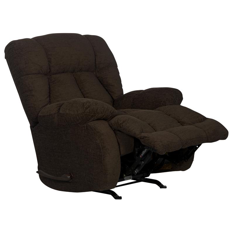 Brock Rocker Recliner in Chocolate Brown Polyester Chenile Fabric