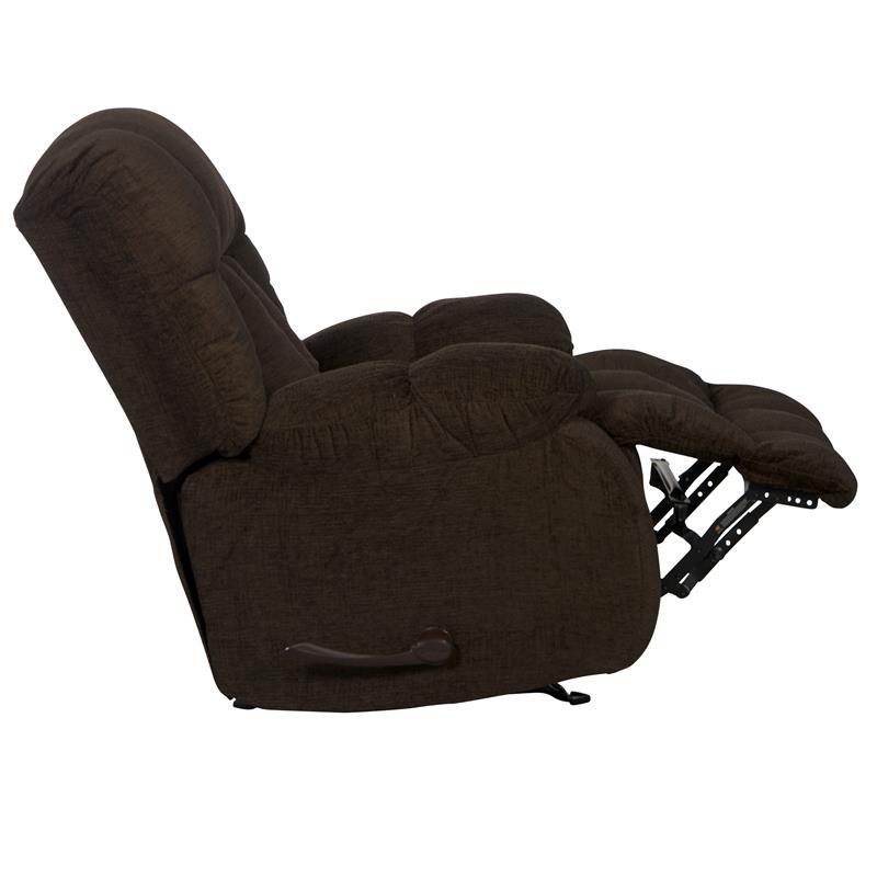 Brock Rocker Recliner in Chocolate Brown Polyester Chenile Fabric