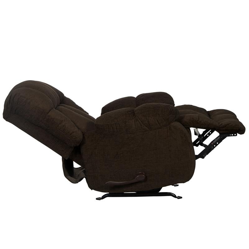 Brock Rocker Recliner in Chocolate Brown Polyester Chenile Fabric