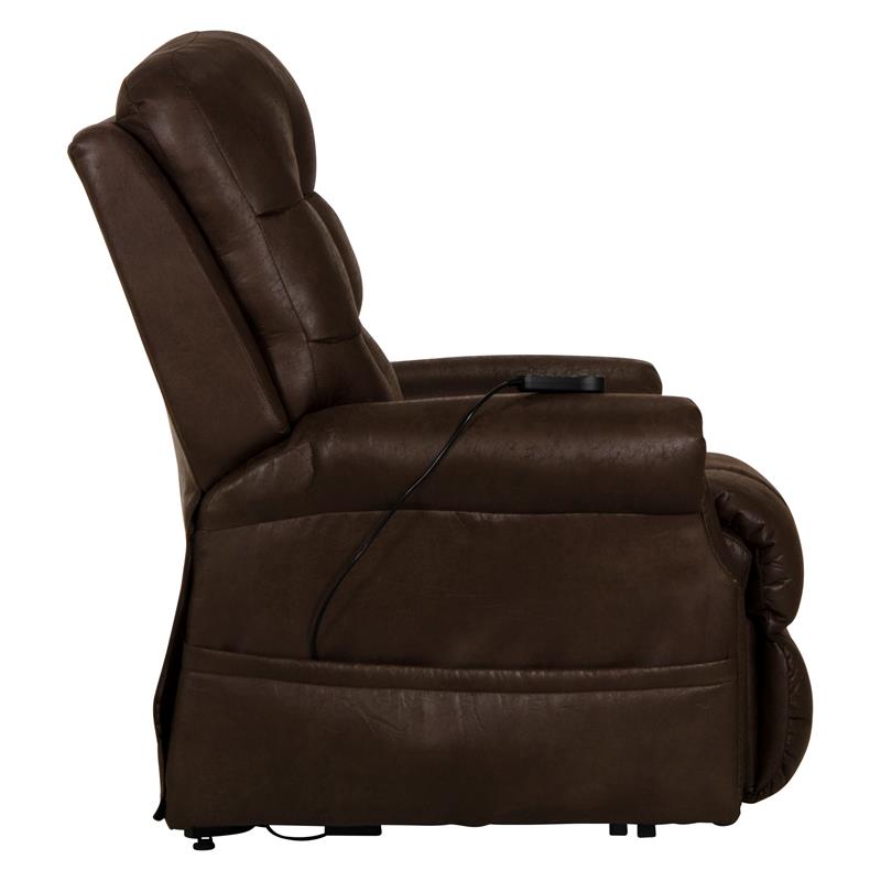 David Power Lift Recliner with Heat and Massage in Chocolate Brown Fabric