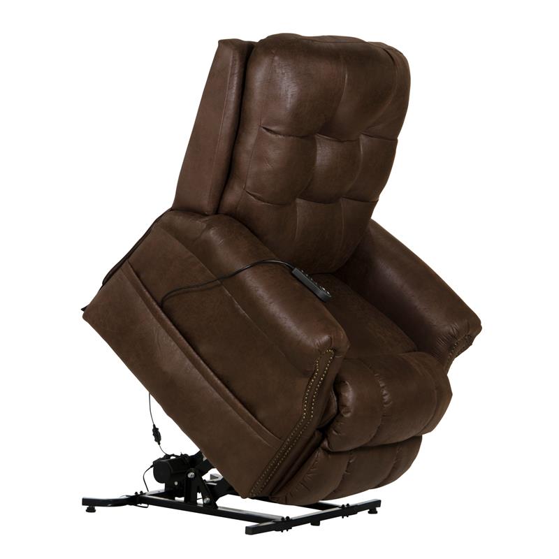 David Power Lift Recliner with Heat and Massage in Chocolate Brown Fabric