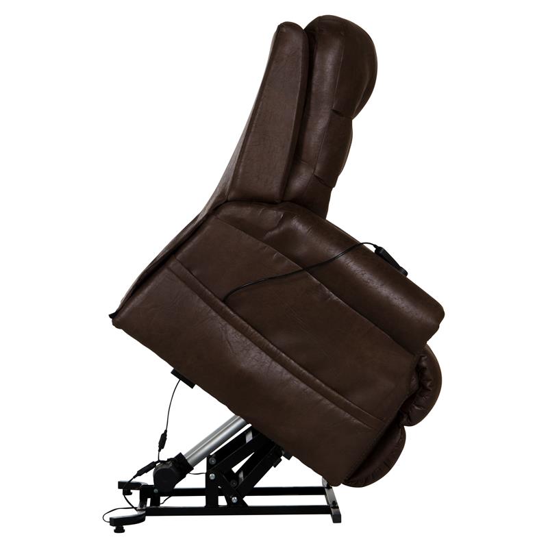 David Power Lift Recliner with Heat and Massage in Chocolate Brown Fabric
