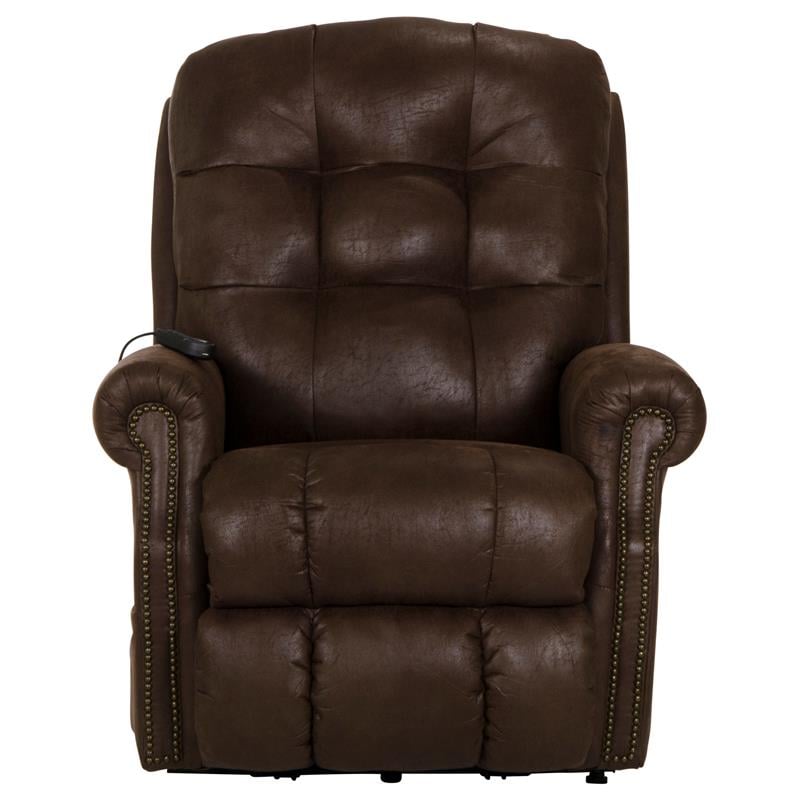 David Power Lift Recliner with Heat and Massage in Chocolate Brown Fabric