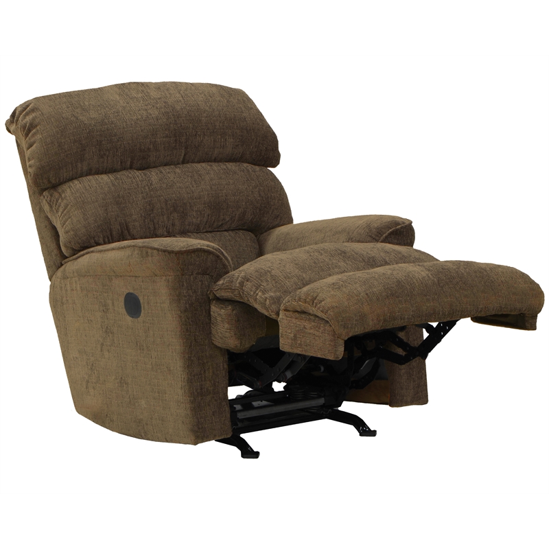 Atkins Power Wall Hugger Recliner in Brown Polyester Fabric
