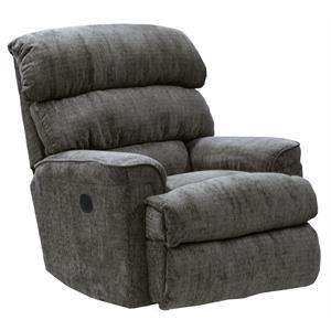 atkins power wall hugger recliner in gray polyester fabric