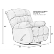 Langston Chaise Swivel Glider Recliner in Beige Italian Top Grain Leather