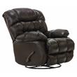 Langston Chaise Swivel Glider Recliner in Brown Top Grain Italian Leather