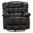 Langston Chaise Swivel Glider Recliner in Brown Top Grain Italian Leather