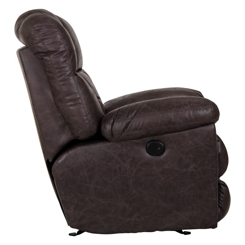 Tommy Full Chaise Power Rocker Recliner in Gray Polyester Fabric