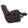 Tommy Full Chaise Power Rocker Recliner in Gray Polyester Fabric