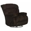 Johnson Chaise Swivel Glider Recliner in Brown Polyester Fabric