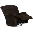 Johnson Chaise Swivel Glider Recliner in Brown Polyester Fabric