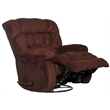 Johnson Chaise Swivel Glider Recliner in Cranberry Red Polyester Fabric
