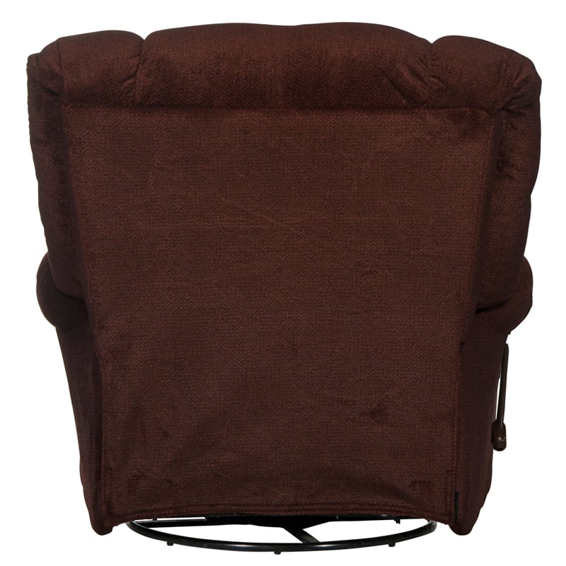 Johnson Chaise Swivel Glider Recliner in Cranberry Red Polyester Fabric