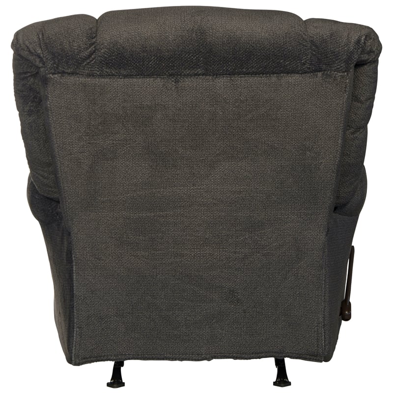 Johnson Chaise Rocker Recliner in Gray Polyester Fabric