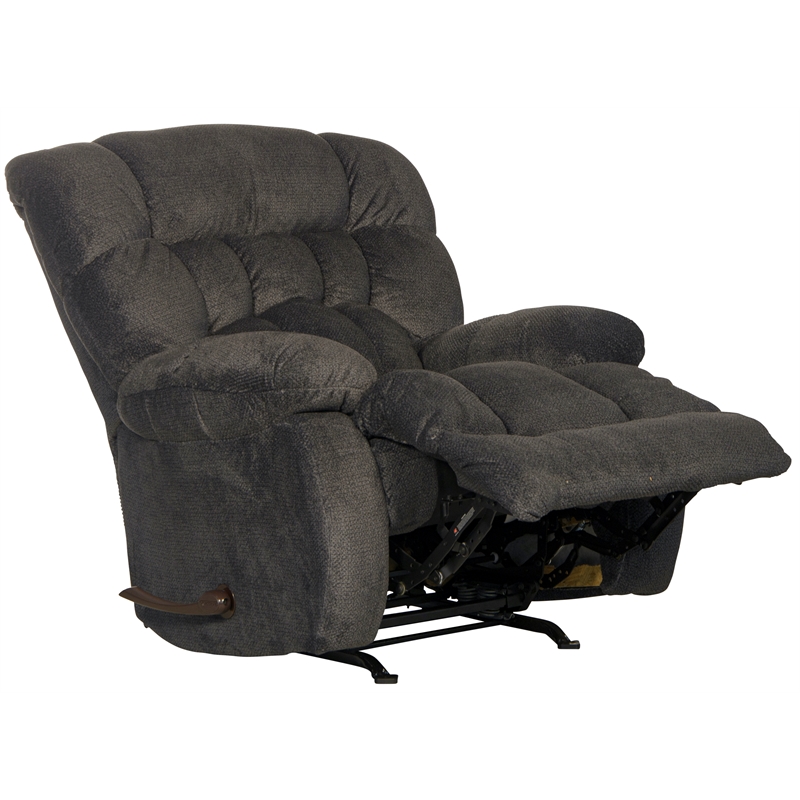 Johnson Chaise Rocker Recliner in Gray Polyester Fabric 47652162228