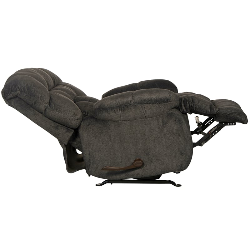 Johnson Chaise Rocker Recliner in Gray Polyester Fabric