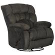 Johnson Chaise Swivel Glider Recliner in Gray Polyester Fabric