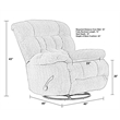 Johnson Chaise Swivel Glider Recliner in Gray Polyester Fabric