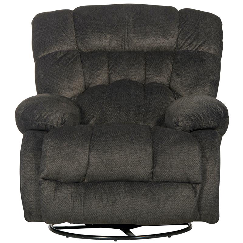 Johnson Chaise Swivel Glider Recliner in Gray Polyester Fabric