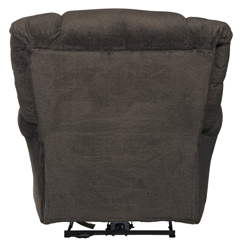 johnson power lay flat recliner in gray polyester fabric