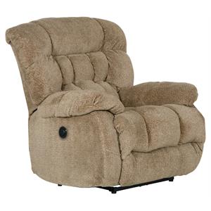 Johnson Power Lay Flat Recliner in Chateau Brown Polyester Fabric