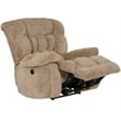 Johnson Power Lay Flat Recliner in Chateau Brown Polyester Fabric