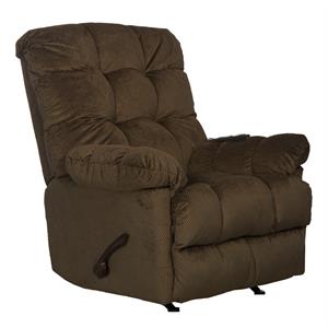 Batts Chaise Rocker Recliner with Heat & Massage in Brown Polyester Fabric