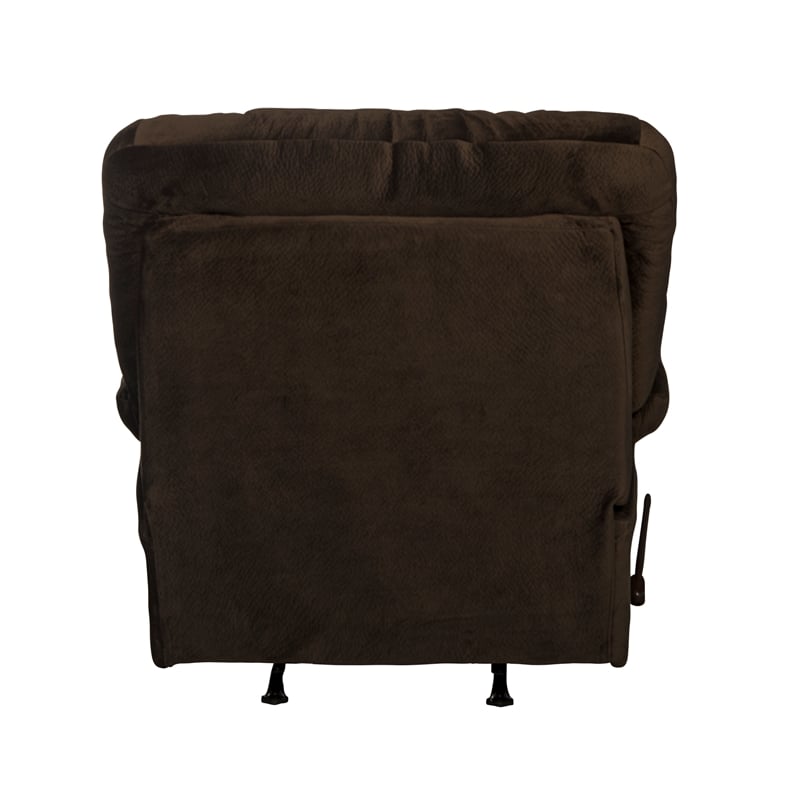 cirrus chaise rocker recliner in chocolate brown polyester fabric