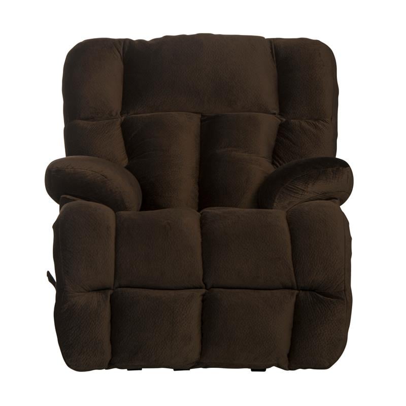 cirrus chaise rocker recliner in chocolate brown polyester fabric