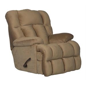Cirrus Chaise Rocker Recliner in Brown Polyester Fabric