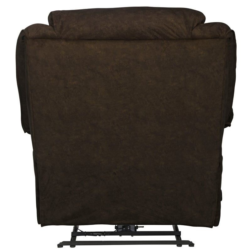 Dolan Power Lay Flat Recliner in Chocolate Brown Polyester Fabric